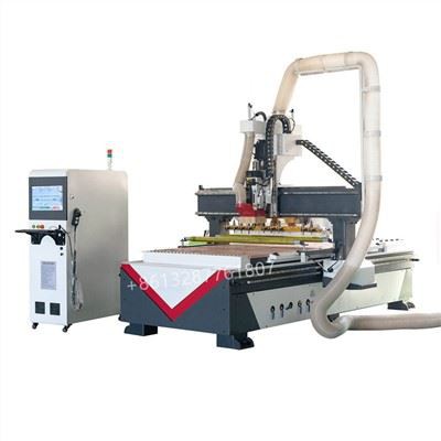 Three Multi Spindles 3 Heads DSP Vacuum Table MDF Cutting Furniture Cabinet Atc 3D Wood Working 1325
