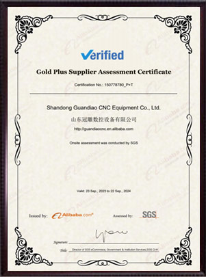 Gold plus supplier assessment certificate